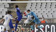 February 4, 2021 FC Porto's Nanu collides with Belenenses' Stanislav Kritsyuk REUTERS/Pedro Nunes