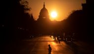 The sun rises over the U.S. Capitol ahead of former U.S. President Donald Trump's second Impeachment trial in Washington, U.S., February 8, 2021. REUTERS/Tom Brenner
