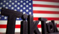 FILE PHOTO: A 3D printed Tik Tok logo is seen in front of U.S. flag in this illustration taken October 6, 2020. Picture taken October 6, 2020. REUTERS/Dado Ruvic/Illustration/File Photo
