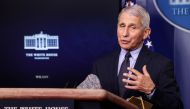 FILE PHOTO: National Institute of Allergy and Infectious Diseases Director Anthony Fauci addresses the daily press briefing at the White House in Washington, U.S. January 21, 2021. REUTERS/Jonathan Ernst/File Photo
