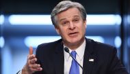 FBI Director Christopher Wray testifies before the Senate Judiciary Committee on the January 6th insurrection, in the Hart Senate Office Building on Capitol Hill in Washington, DC, U.S. March 2, 2021. Mandel Ngan/Pool via REUTERS
