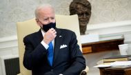 U.S. President Joe Biden speaks to the press before a bipartisan meeting on cancer legislation in the Oval Office at the White House in Washington, U.S., March 3, 2021. Brendan Smialowski/Pool via REUTERS
