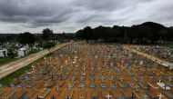 An aerial view of the Parque Taruma cemetery amid the coronavirus disease (COVID-19) outbreak, in Manaus, Amazonas state, Brazil February 25, 2021. Picture taken with a drone. REUTERS/Bruno Kelly TPX IMAGES OF THE DAY
