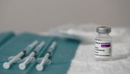 Prepared syringes of the AstraZeneca COVID-19 vaccine are seen at the Clinique de l'Estree - ELSAN private hospital in Stains as part of the coronavirus disease (COVID-19) vaccination campaign in France, March 5, 2021. REUTERS/Benoit Tessier/File Photo