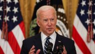 U.S. President Joe Biden holds his first formal news conference in the East Room of the White House in Washington, U.S., March 25, 2021. REUTERS/Leah Millis
