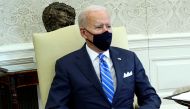 FILE PHOTO: U.S. President Joe Biden holds a meeting on Infrastructure with members of Congress in the Oval Office at the White House in Washington, U.S., March 4, 2021. REUTERS/Tom Brenner/File Photo
