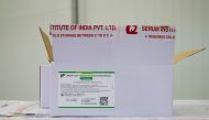 Boxes of some of the first 500,000 of the 2-million AstraZeneca coronavirus disease (COVID-19) vaccine doses that Canada has secured through a deal with the Serum Institute of India in partnership with Verity Pharma at a facility in Milton, Ontario, Canad