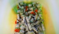 Doses of the Sputnik V (Gam-COVID-Vac) vaccine against the coronavirus disease (COVID-19) are pictured at the Tecnopolis Park, in Buenos Aires, Argentina April 15, 2021. REUTERS/Agustin Marcarian/File Photo