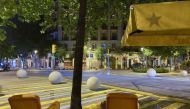 Sofas are seen on a street after curfew, as the state of alarm decreed by the Spanish Government to prevent the spread of the coronavirus disease (COVID-19) is due to end on Sunday, in Barcelona, Spain, May 3, 2021. REUTERS/Nacho Doce