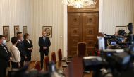 Bulgarian President Rumen Radev makes a statement announcing parliamentary snap election, in Sofia, Bulgaria, May 5, 2021. REUTERS/Stoyan Nenov
