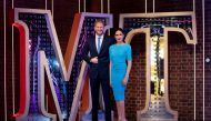 Figures of Madame Tussauds London's Britain's Prince Harry and Meghan, Duchess of Sussex, stand in their new position in London, Britain May 12, 2021. Picture taken May 12, 2021. Madame Tussauds London/Handout via REUTERS
