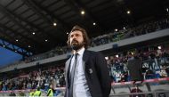 Juventus coach Andrea Pirlo before the match REUTERS/Alberto Lingria
