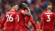 Liverpool's Sadio Mane celebrates scoring their second goal Action Images via Reuters/Molly Darlington 