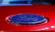 The logo is seen on the bonnet of a new Ford Aspire car during its launch in New Delhi, India, October 4, 2018. REUTERS/Anushree Fadnavis
