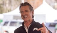 FILE PHOTO: California Governor Gavin Newsom speaks at the opening of the country's first federal and state operated community vaccination site during the outbreak of the coronavirus disease (COVID-19) in Los Angeles, California, U.S., February 16, 2021. 