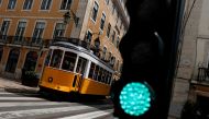 FILE PHOTO: A tram is seen amid the coronavirus pandemic in downtown Lisbon, Portugal, May 11, 2021. REUTERS/Pedro Nunes/File Photo
