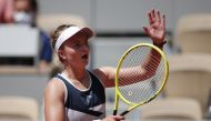 Czech Republic's Barbora Krejcikova applauds the crowd after winning her quarterfinal match against Cori Gauff of the U.S. Reuters/Benoit Tessier