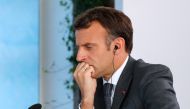 France's President Emmanuel Macron attends a plenary session during G7 summit in Carbis Bay, Cornwall, Britain, June 13, 2021. REUTERS/Phil Noble/Pool