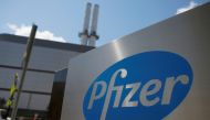 A sign marks the Pfizer facility in Cambridge, Massachusetts, U.S., June 16, 2021. REUTERS/Brian Snyder