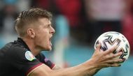 June 29, 2021 Germany's Toni Kroos reacts after conceding the foul on England's Raheem Sterling Pool via REUTERS/Frank Augstein