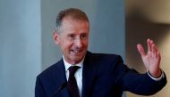 FILE PHOTO: Volkswagen Group Chief Executive Officer Herbert Diess gestures as he speaks during a news conference in Barcelona, Spain September 23, 2020. REUTERS/Albert Gea/File Photo

