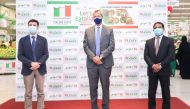 Ambassador of Italy to Qatar H E Alessandro Prunas; Italian Trade Commissioner to Qatar Giosafat Rigano and  Director of Lulu Group International Dr. Mohamed Althaf at the inauguration ceremony of ‘Let’s Eatalian Festival’ held at Lulu Hypermarket, Al Mes