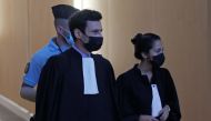 Olivia Ronen and Martin Vettes, lawyers of Salah Abdeslam, arrive for the start of the trial of the Paris' November 2015 attacks at the Paris courthouse on the Ile de la Cite, in Paris, France, September 8, 2021. Reuters/Gonzalo Fuentes