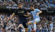 Manchester City's Bernardo Silva in action with Burnley's Nathan Collins (REUTERS/Phil Noble)
