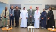 Ambassador of Sweden to Qatar H E  Anders Bengtcén; Chairman of Friends of Nature, Dr. Saif Ali Al Hajari and Domasco Volvo Managing Director, Jonathan Pollock during the event at Volvo Showroom.