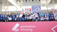 Officials, guests and youth representatives during the Generation Amazing Festival 2021opening ceremony in Education City, yesterday.  Pic: Salim Matramkot/The Peninsula