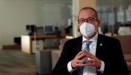 World Health Organization's Regional Director for Europe Hans Kluge gives an interview for Reuters in Brussels, Belgium, December 22, 2021. REUTERS/Johanna Geron
