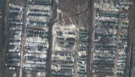 A satellite image shows Russian forces in Soloti, Russia, December 5, 2021.