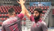 Qatar players during a training session held at Al Duhail Sports Hall.
