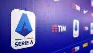 A logo of Italy's Lega Serie A is seen in Milan, Italy, December 17, 2019. REUTERS/Flavio Lo Scalzo/File Photo