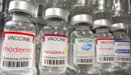 Vials labelled 