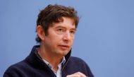 Director of the Institute for Virology at the Charite Hospital Christian Drosten addresses the media during a news conference reporting on the coronavirus (COVID-19) pandemic in Berlin, Germany January 14, 2022. REUTERS/Michele Tantussi