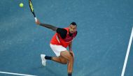 Australia's Nick Kyrgios in action during his second-round match against Russia's Daniil Medvedev REUTERS/Morgan Sette