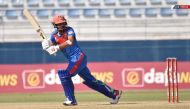 Afghanistan's Riaz Hassan in action.