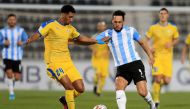 Action during the match between Al Wakrah and  Al Gharafa, yesterday.