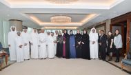 Undersecretary of the Ministry of Commerce, Industry and Investment Promotion in the Sultanate of Oman H E Assila bint Salem bin Suleiman Al Samsamiah; QBA Chairman Sheikh Faisal bin Qassim Al Thani; Sheikh Dr. Khalid bin Thani Al Thani, QBA Second Deputy with other officials during the meeting.