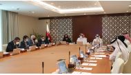 Undersecretary of the Ministry of Commerce and Industry H E Sultan bin Rashid Al Khater with US trade mission delegation in the presence of Senior Commercial Officer at the US Embassy in Qatar and Acting Deputy Chief of Mission Megan Schildgen.