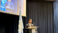 MoFA Secretary-General H E Dr. Ahmed bin Hassan Al Hammadi addressing AFSD in Beirut, Lebanon. 
