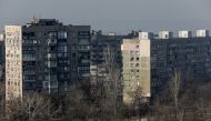 Residential buildings damaged in fighting during Ukraine-Russia conflict are seen in the besieged southern port of Mariupol, Ukraine March 23, 2022. REUTERS/Alexander Ermochenko
