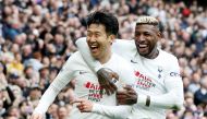May 1, 2022 Tottenham Hotspur's Son Heung-min celebrates scoring their third goal with Emerson Royal Action Images via Reuters/Paul Childs