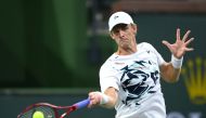Kevin Anderson (RSA) hits a shot against Gael Monfils (FRA) during a third round match in the BNP Paribas Open at the Indian Wells Tennis Garden. Mandatory Credit: Jayne Kamin-Oncea-USA TODAY Sports/File Photo
 