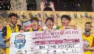 Team ‘In The Pocket’ players celebrate after winning the title.