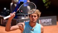 May 13, 2022 Germany's Alexander Zverev celebrates after winning his quarter final match against Chile's Cristian Garin REUTERS/Alberto Lingria