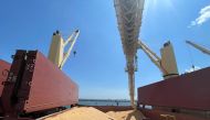Grains are being loaded into a special transport cargo bound for Egypt, in the Black Sea port of Constanta, Romania, May 11, 2022. Picture taken May 11, 2022. REUTERS/Olimpiu Gheorghiu