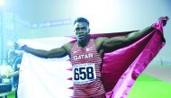 Tosin Ogunode celebrates his victory.