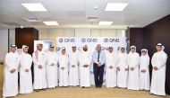 Students of Qatar Banking Studies and Business Administration Secondary School at QNB Mathaf Building. 